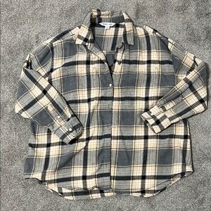 Old Navy Checkered Button Down Shirt - Black and Cream